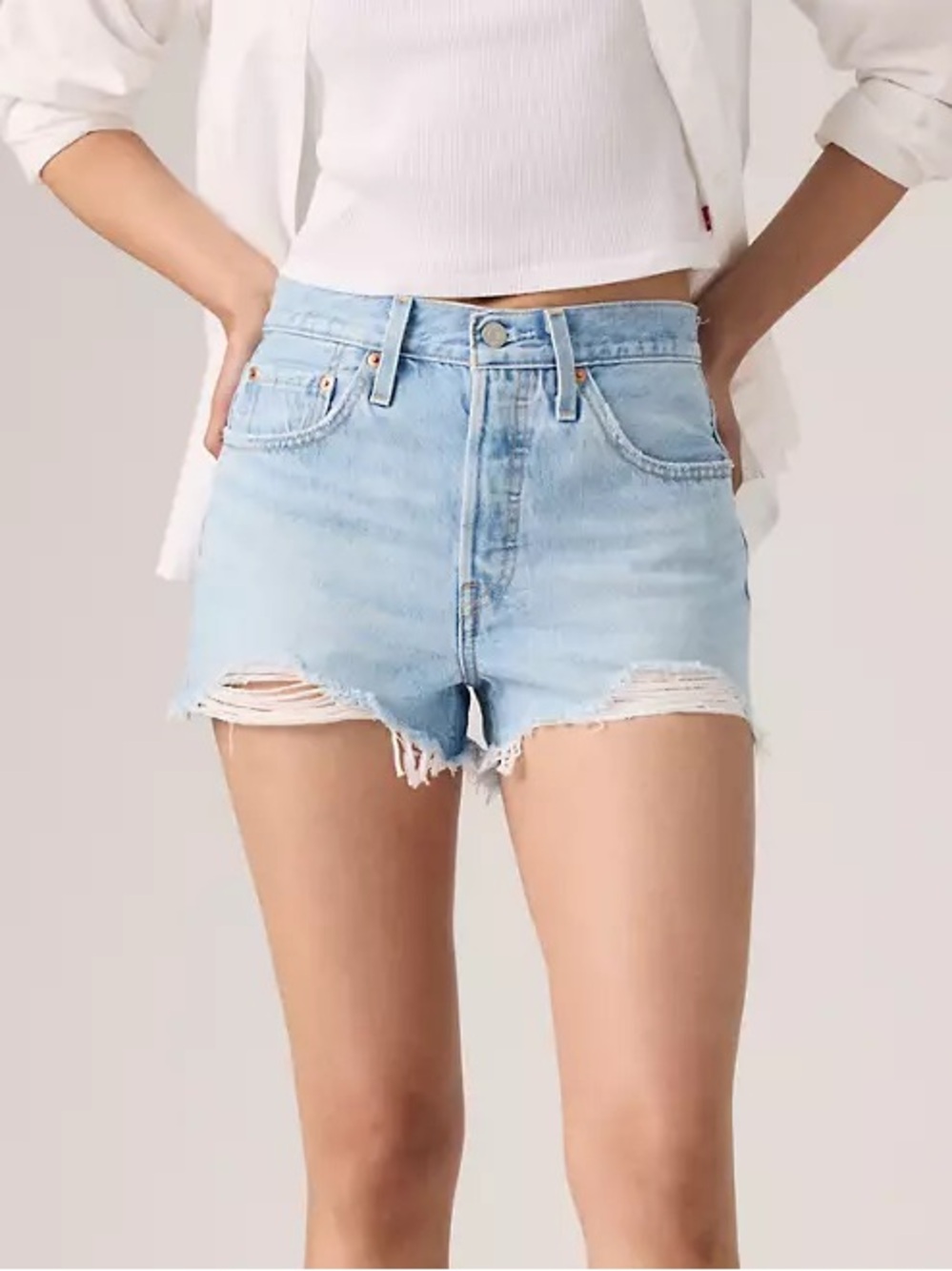 Levi’s Premium 501 Original High Rise Cutoff Shorts Luxor Heat Size 29